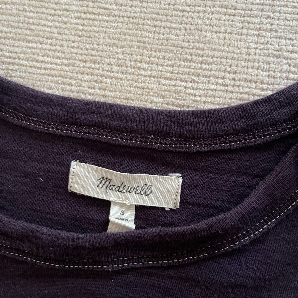 Madewell Navy Blue Cropped Tee - Picture 2 of 4